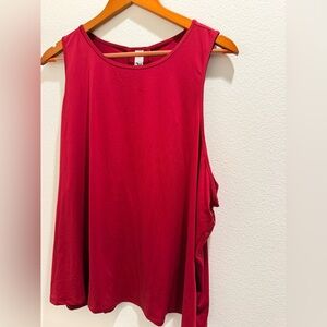 Elegant Crimson Sleeveless Tank Top